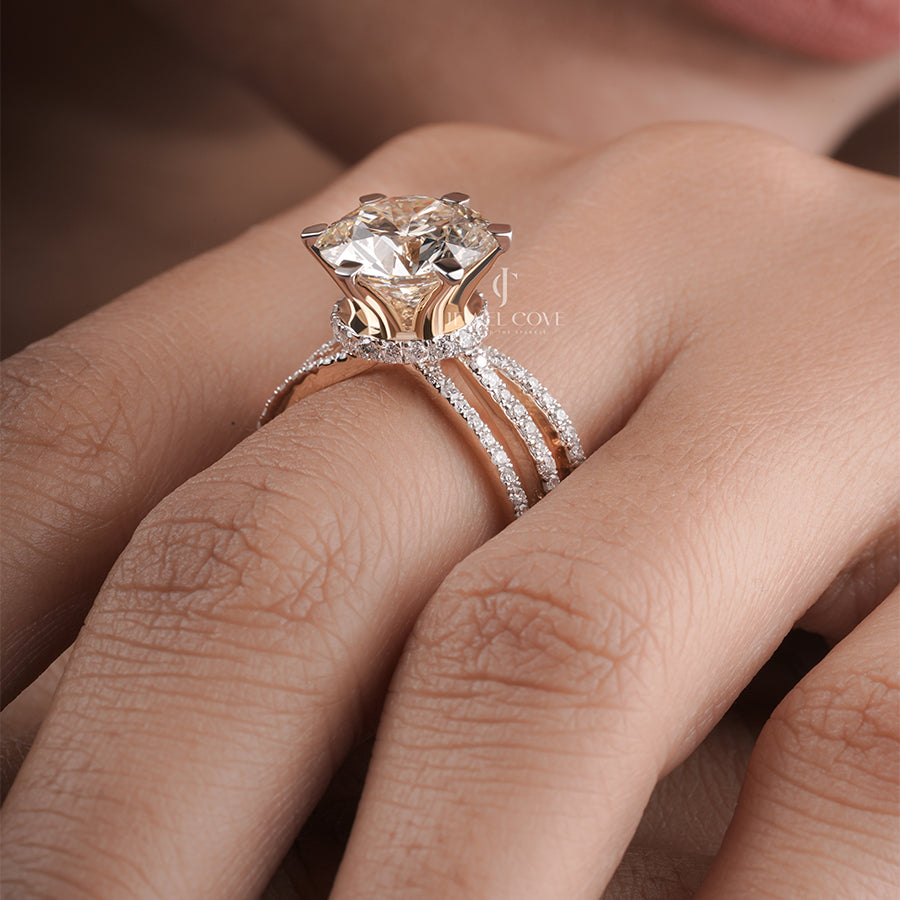 Serene Streaks Solitaire Ring Diamond Engagement Ring