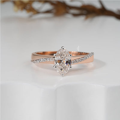 1.30ctw Oval Lab Diamond Engagement Ring | 1.25ct Center + Side Stones | IGI Certified