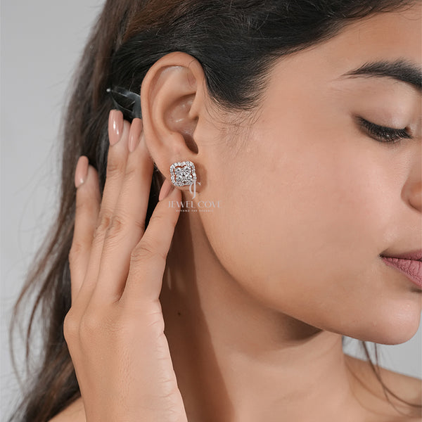 2.02ctw Round Halo Set Lab Grown Stud Earrings | Rose Gold | EF Color | VVS-VS Clarity | IGI Certified