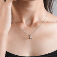 Round Brilliant Cut Diamond Pendant on Rose Gold Chain – Elegant Necklace (ONLY PENDENT)