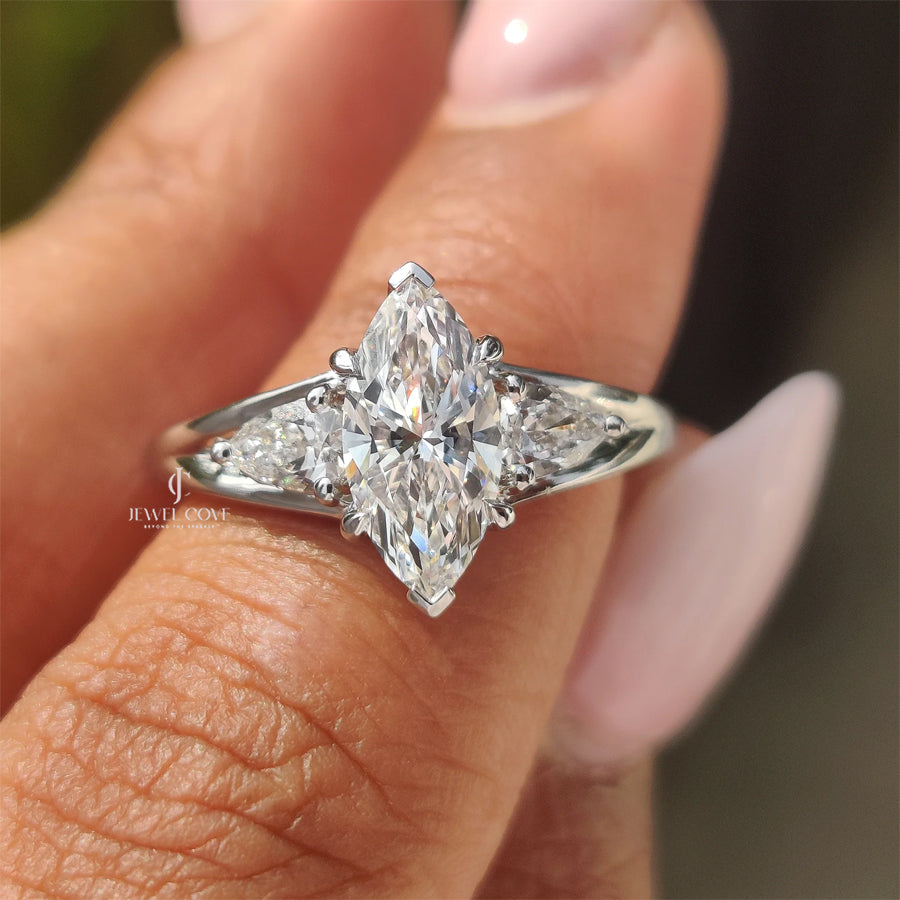 Marquise and Pear Engagement Ring | Lab Grown Diamonds | IGI Certified