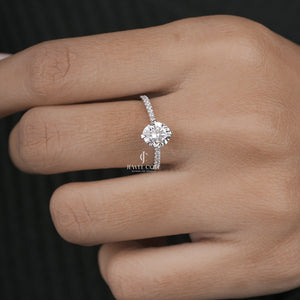 1.16tcw Round Solitaire Moissanite Wedding Ring | IGI Certified | E-F Color | VVS- VS Clarity