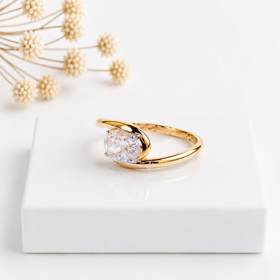 1 CT Oval IGI Certified Lab Grown Diamond Split Shank Ring | IGI Certified