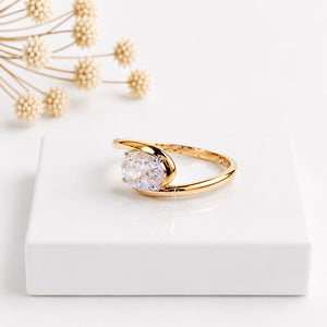 1 CT Oval IGI Certified Lab Grown Diamond Split Shank Ring | IGI Certified