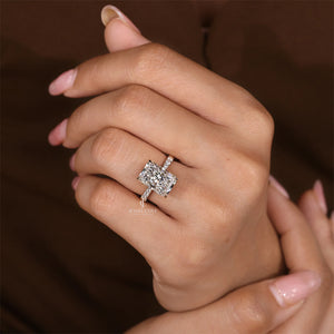 5CT Radiant Cut Diamond Ring in Pave Setting | IGI Certified