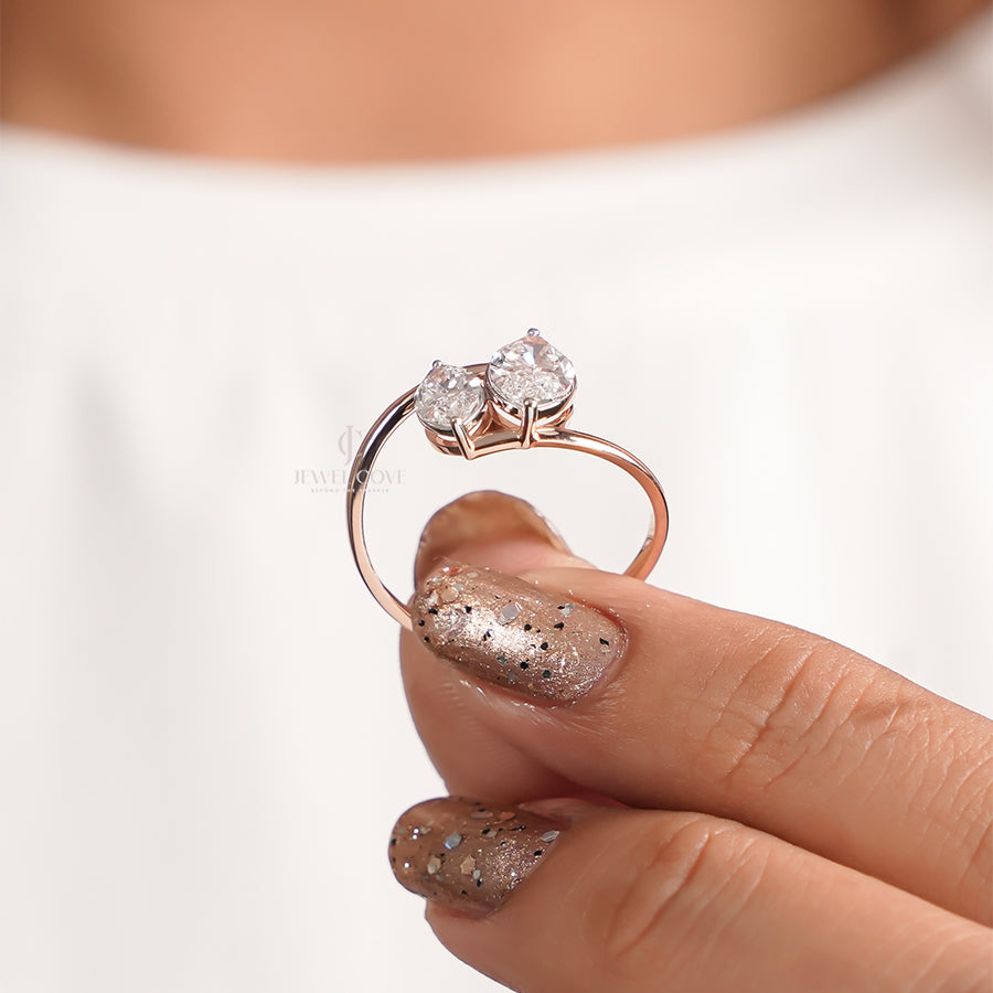 Two Marquise Solitaire Lab Diamond Engagement ring | Lab Grown Diamonds | IGI Certified