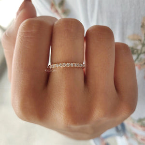 Round Lab Grown Diamonds Stackable Wedding Band | IGI Certified