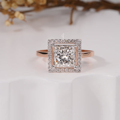 2 Carat Princess Diamond Charlotte Halo Ring