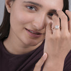 Asscher Cut Lab Grown Diamond Halo Setting, Asscher Shape Bridal Ring