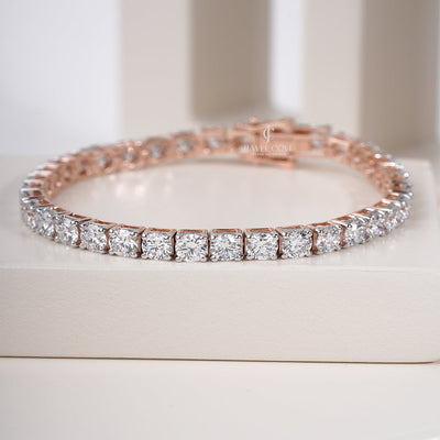Classic Rose Gold Moissanite Tennis Bracelet – Luxury Jewellery Gift for Women