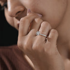 1.50 Carat Round Diamond Six Prong Solitaire With Side Stone Ring