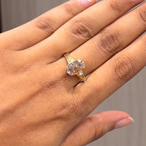 Elongated Cushion Vintage Ring | Lab Grown Diamonds | IGI Certified
