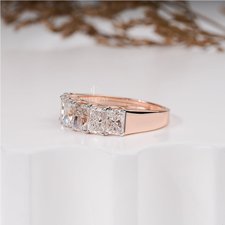 2.30 Carat Radiant Diamond Six Stone Halia Band