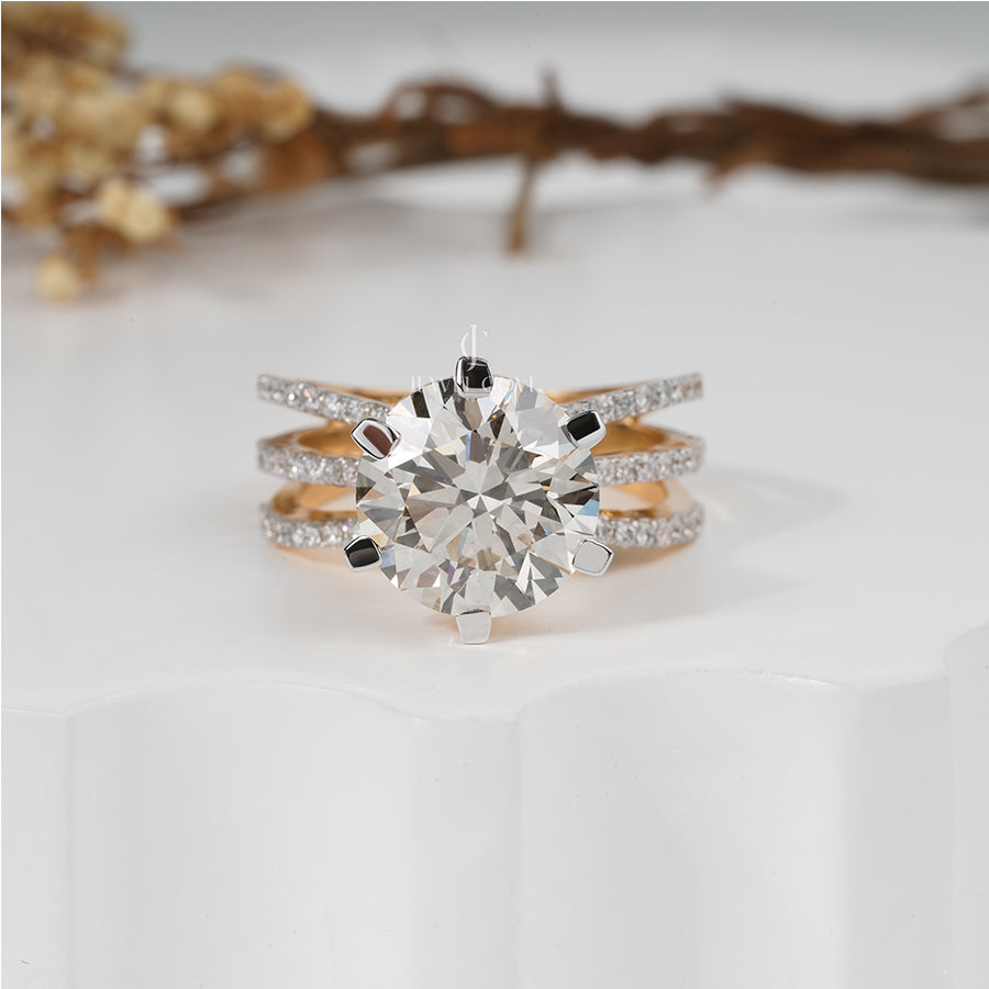 Serene Streaks Solitaire Ring Diamond Engagement Ring