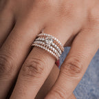 Sparkle Round Solitaire Four Band Engagement Ring