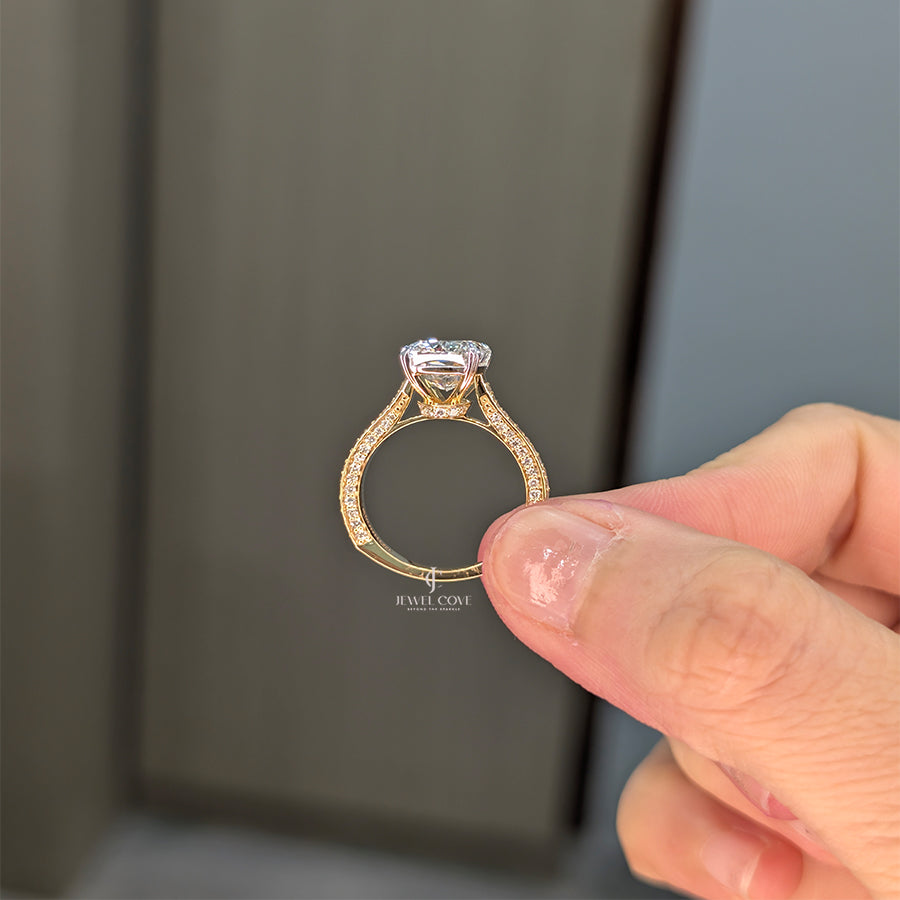 4CT Cushion Solitaire Ring | Engagement Ring | Lab Grown Diamonds | IGI Certified
