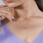 Luxury Solitaire Diamond Pendant with Accent Stones in Rose Gold (ONLY PENDENT)