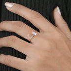 Emerald Cut Diamond Ring in Rose Gold for Women Engagement and Wedding Jewelry