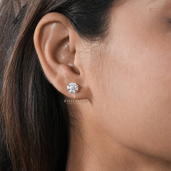 6 Prong Solitaire 1.5CT Each Carat Lab Diamond Studs For Her | EF Color | VVS-VS Clarity | IGI Certified
