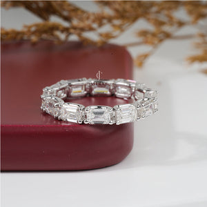 Emerald Stackable Moissanite Full Eternity Band | IGI Certified | E-F Color | VVS/VS Clarity