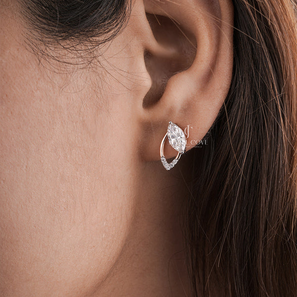 1.58CTW Marquise Cut Lab Grown Diamond Stud Earrings For Her, EF Color, VVS-VS Clarity, IGI Certified