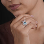 3.23tcw Two Stone Cushion Solitaire Lab Grown Ring | IGI Certified | E-F Color | VVS- VS Clarity