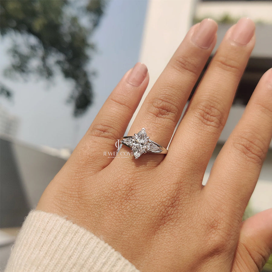 Marquise and Pear Engagement Ring | Lab Grown Diamonds | IGI Certified