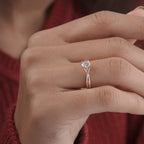 Round Diamond Infinity Twist Engagement Ring