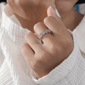 7CT Oval Moissanite Eternity Band | Rose Gold | IGI Certified | E-F Color | VVS- VS Clarity