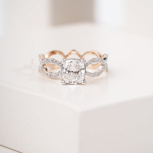 1.6ctw Cushion Criss Cross Shank Style Moissanite Wedding Ring | IGI Certified