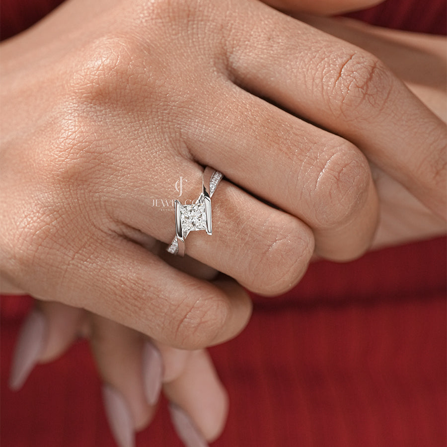 1 Carat Princess Cut Engagement Ring