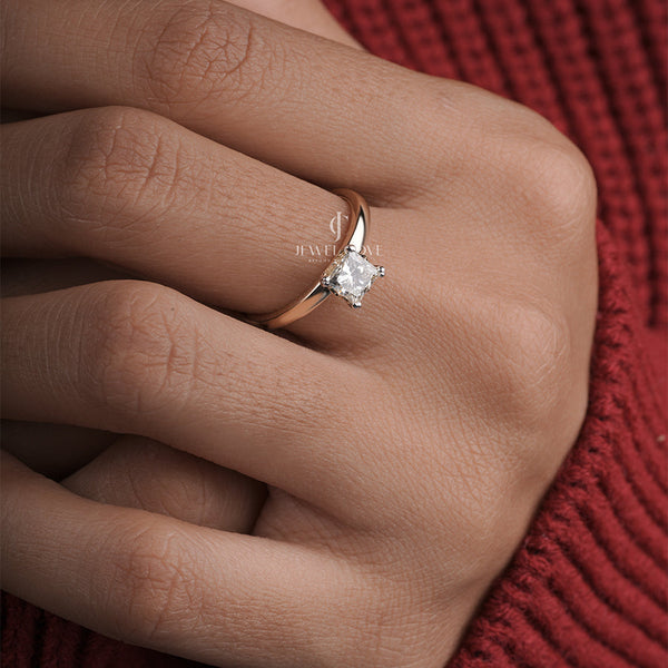 0.90 Carat Princess Diamond Lilac Dreams Solitaire Ring