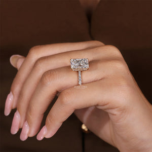 5CT Radiant Cut Diamond Ring in Pave Setting | IGI Certified