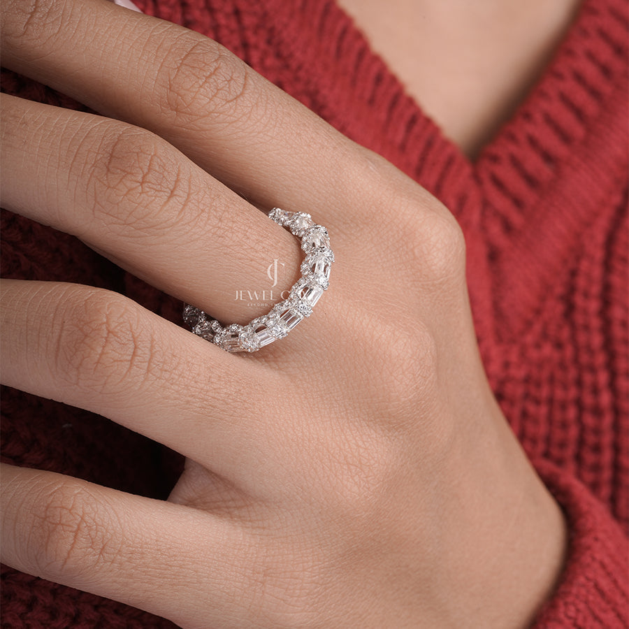 Emerald And Round Diamond Kennedy Full Eternity Band