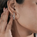 Elegant Hoop Earrings for Women – Sparkling White Gold Statement Jewelry