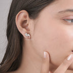 Multi Shape Moissanite Diamond Stud Earrings with Pear, Heart, and Emerald Cuts