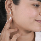 Pear Lab Grown Diamond Stud Earrings Pear Cut Diamond Earrings Dainty Solitaire Wedding Studs