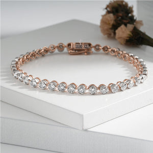Round Bezel Set Lab Grown Tennis Bracelet | EF Color | VVS-VS Clarity | IGI Certified