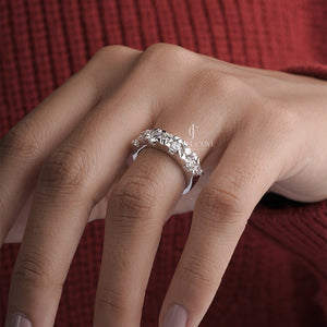 1.5 CT Round Moissanite Wedding Band | IGI Certified | E-F Color | VVS/VS Clarity