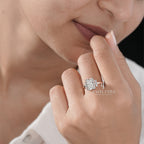 Radiant-Cut Engagement Ring with Round Brilliant Side Accents