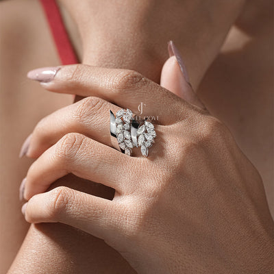 1.80 Carat Diamond Leaf Wrap Fashion Ring