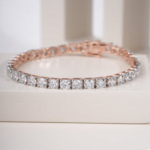 10K Rose Gold Round Tennis Bracelet | Lab Grown Diamond Jewellery | EF Color | VVS-VS Clarity | IGI Certificate