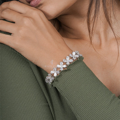 Delicate Pear Moissanite Diamond Bracelet Woman’s Wrist – Minimalist Jewelry Style