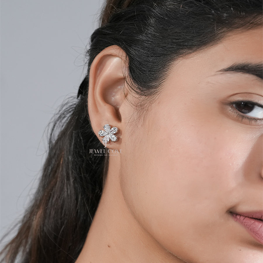 Blossom Pear Diamond Stud Earrings
