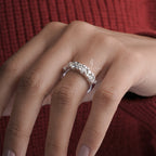 Two Cross Pretty Women Fashionable Wedding Band