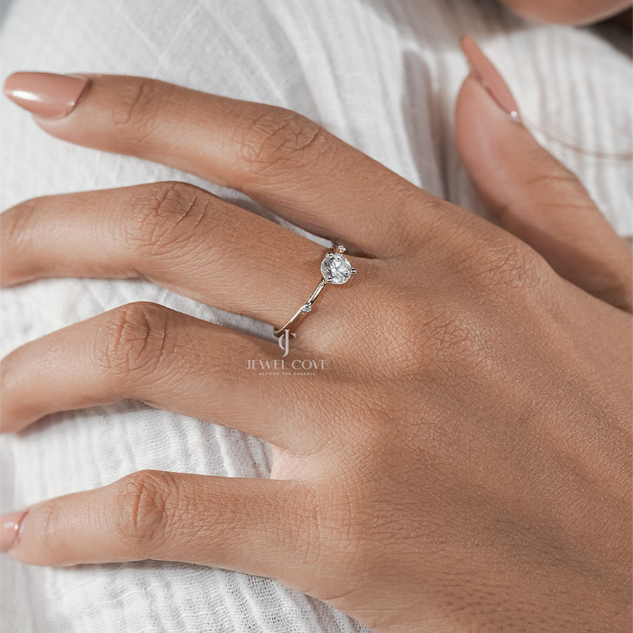 Delicate Diamond Ring in Gold Band – Perfect Engagement Jewelry