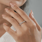 Vintage-Inspired Diamond Band in Gold – Marquise Bezel Set Wedding Ring