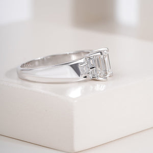 2.71ctw Emerald Moissanite Half Eternity Stackable Matching Band | IGI Certified