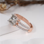 2 Carat Cushion Moissanite Diamond Crystalline Engagement Ring