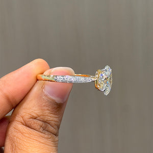 3CT Oval Solitaire Cathedral Setting Ring | Lab Grown Diamonds | IGI Certified